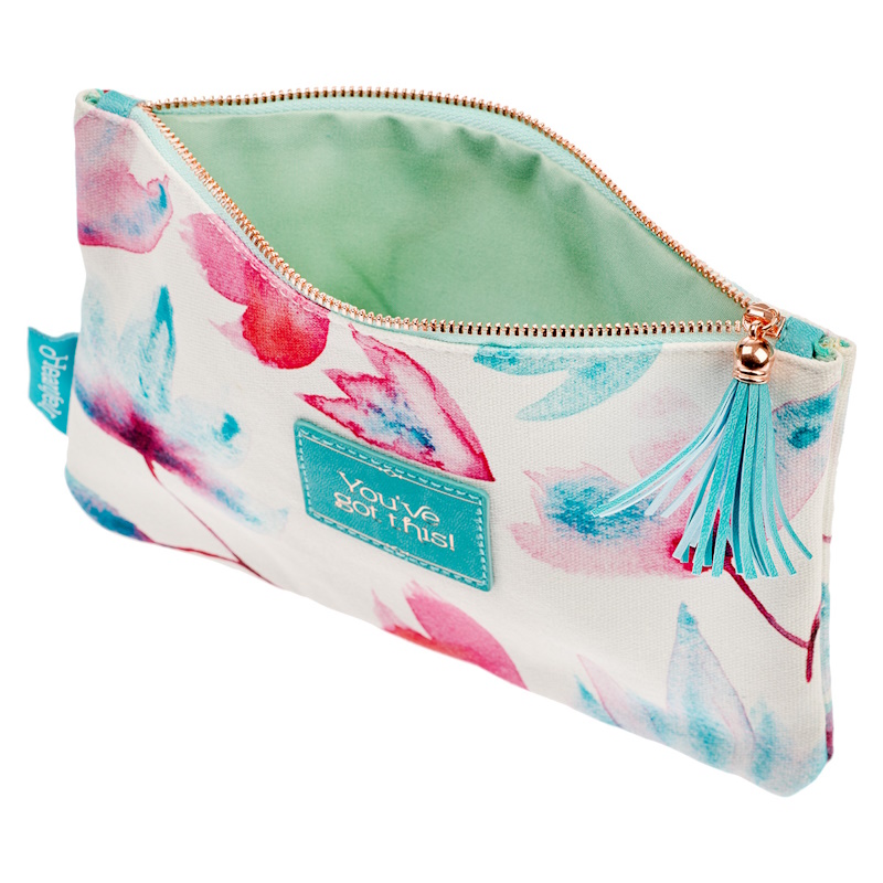 You've Got This Pink Petals Canvas Zipper Pouch (HFPCA017)