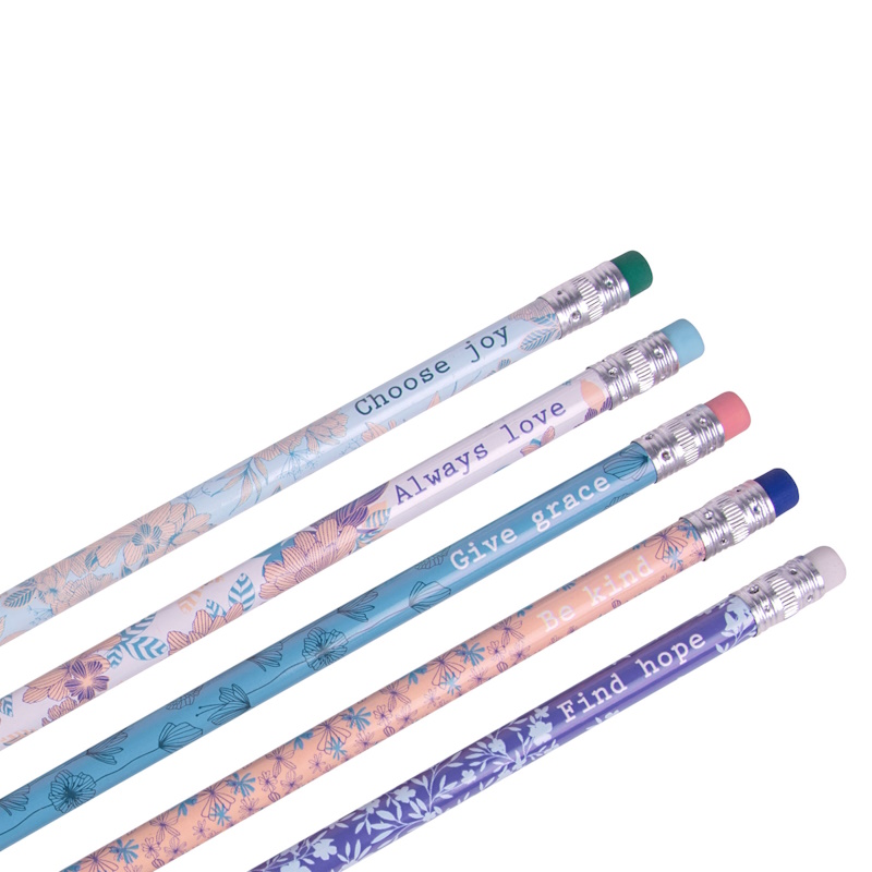 Floral Blue & Peach Pencil (each)Floral Blue & Peach Pencil (each)