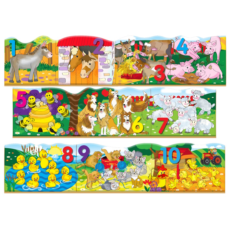 Number Floor Wooden Puzzle (10 pieces)