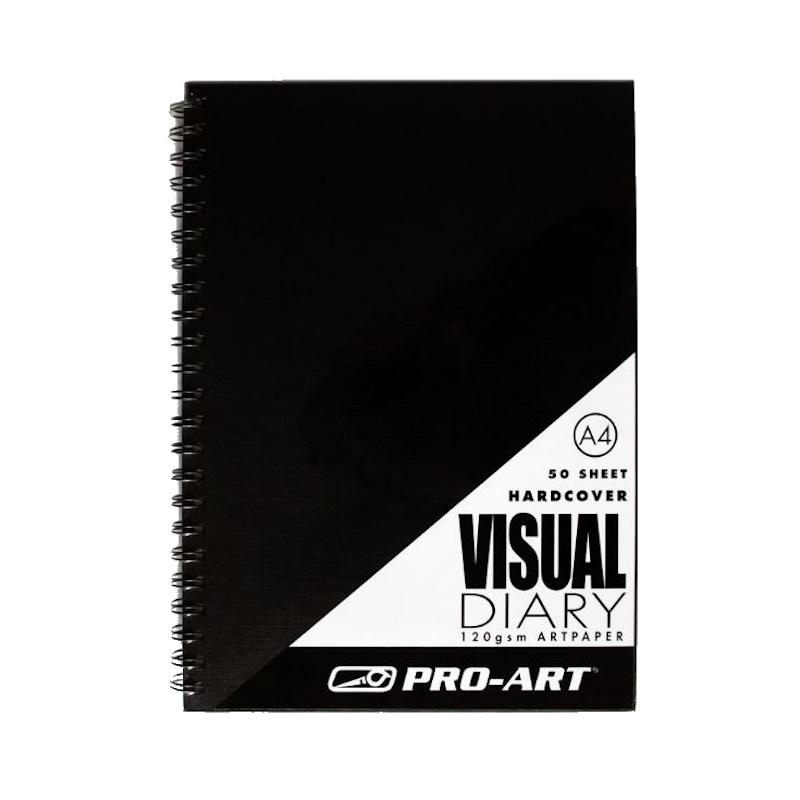 Pro-Art Hard Cover Wiro Visual Diary with White Paper A4 120gsm (50 sheets)