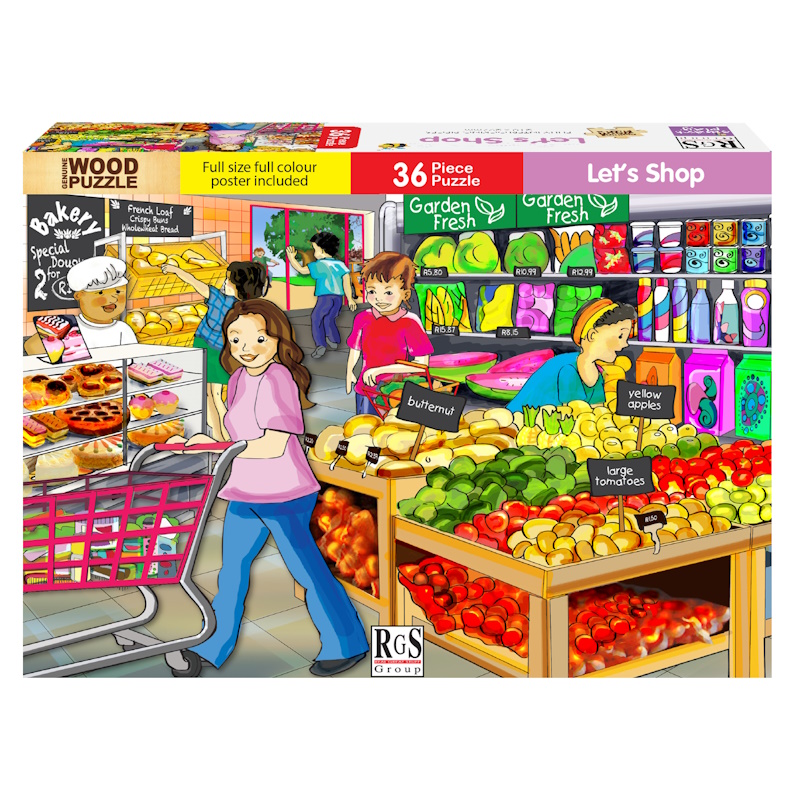 Let's Shop Wooden Puzzle (36 pieces)