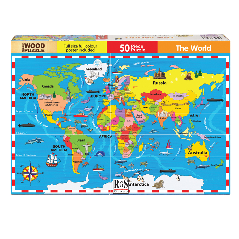 The World Wooden Puzzle (50 pieces)