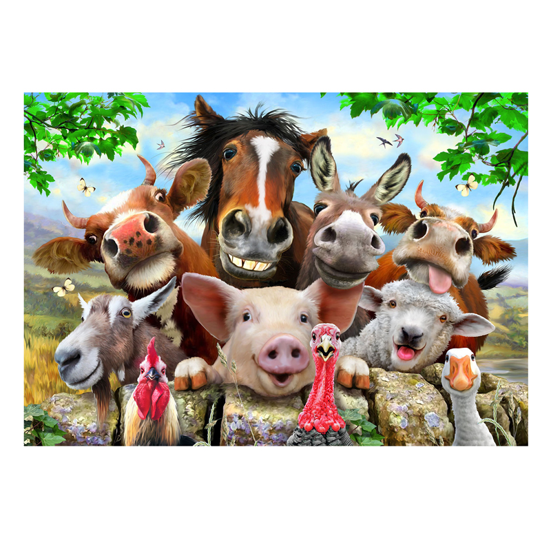 Farm Selfie Cardboard Puzzle (36 pieces)