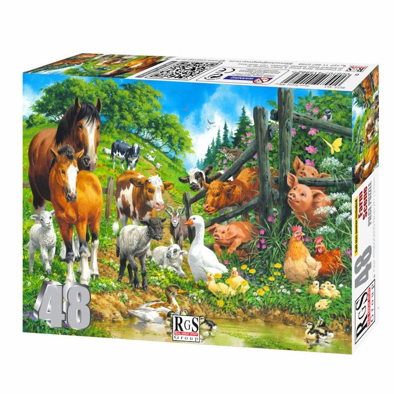 Farm Scene Cardboard Puzzle (48 pieces)