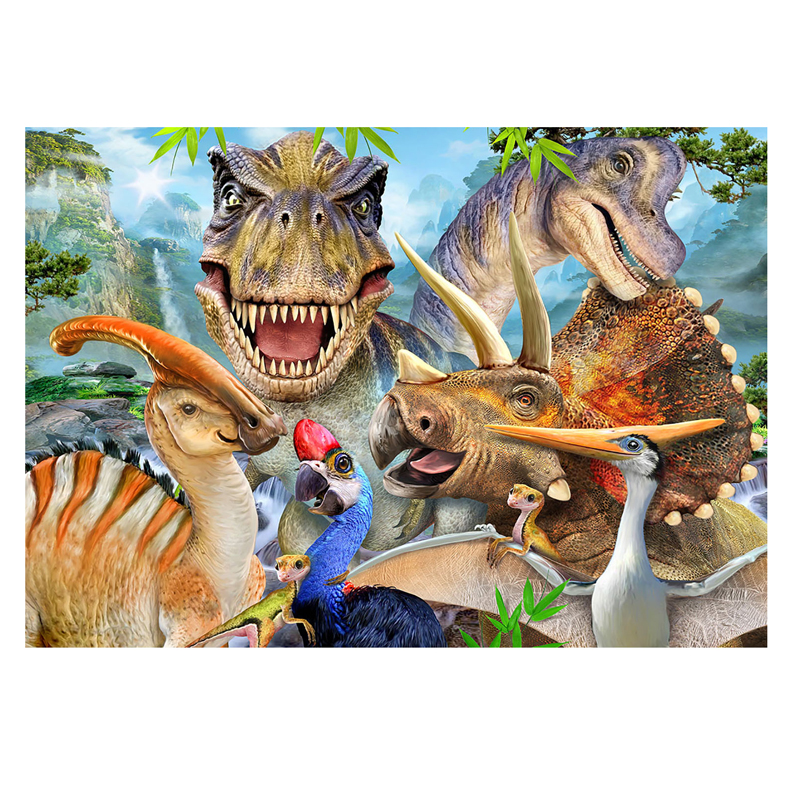 Dino Selfie Cardboard Puzzle (48 pieces)