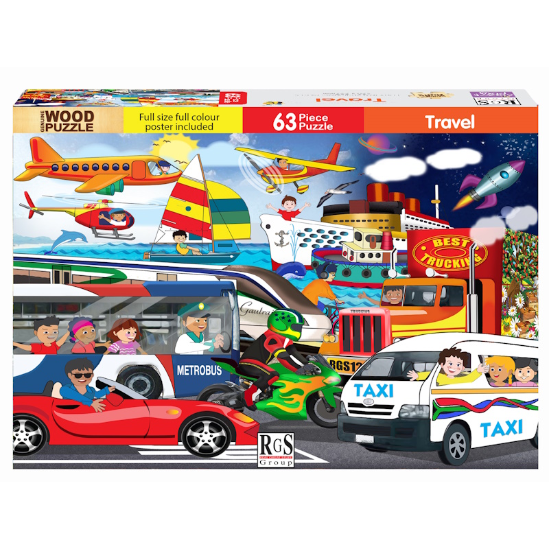 Travel Wooden Puzzle (63 pieces)