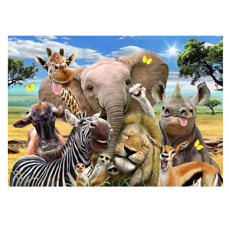 African Selfie Cardboard Puzzle (150 pieces)