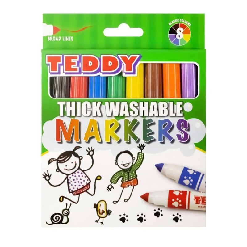 Dala Teddy Thick Washable Markers (8)