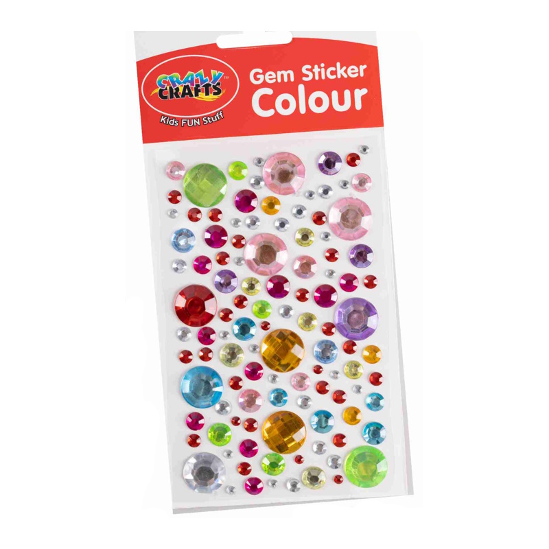 Crazy Craft Coloured Gem Stickers (round)