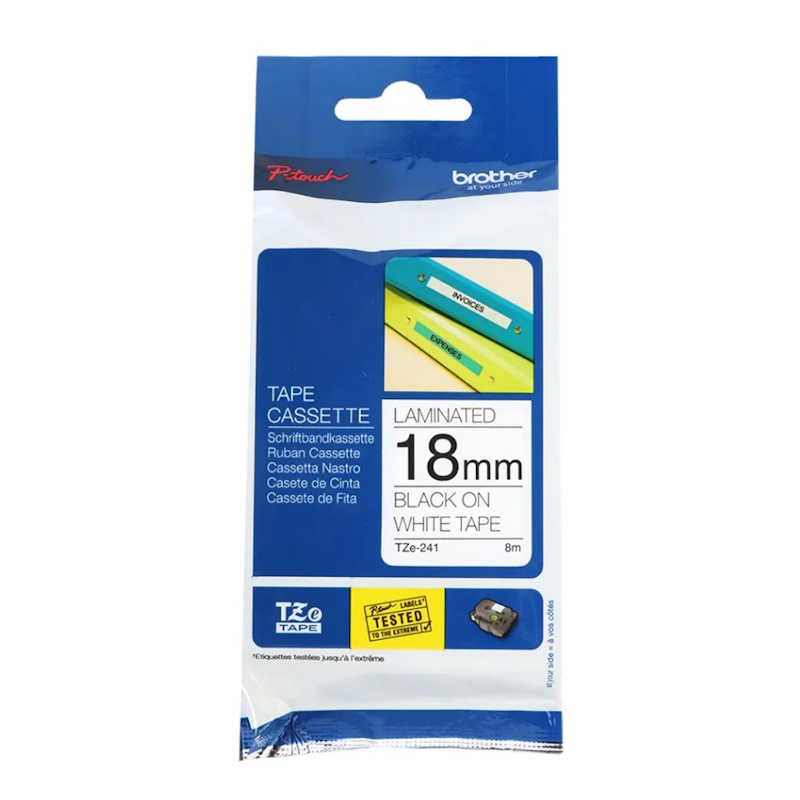 Brother P-touch TZE-241 18mm Labeling Cartridge (black on white)