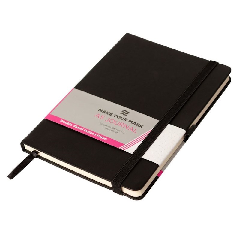 Donau Journal A5 (black) (192 dotted cream pages)