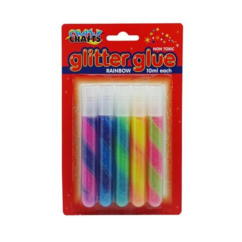 Crazy Crafts Rainbow Glitter Glue (5 x 10ml)