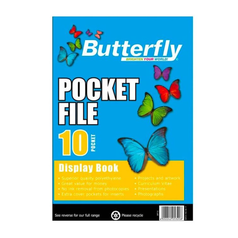 Butterfly Pocket File Display Book A4