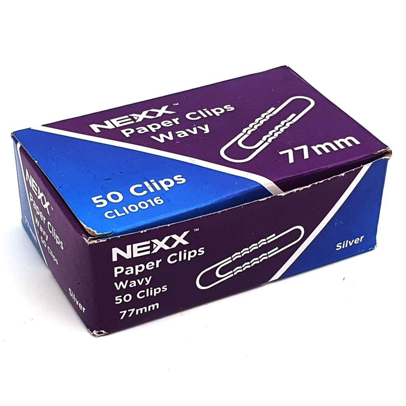 Nexx Silver Wavy Paper Clips 77mm (50)