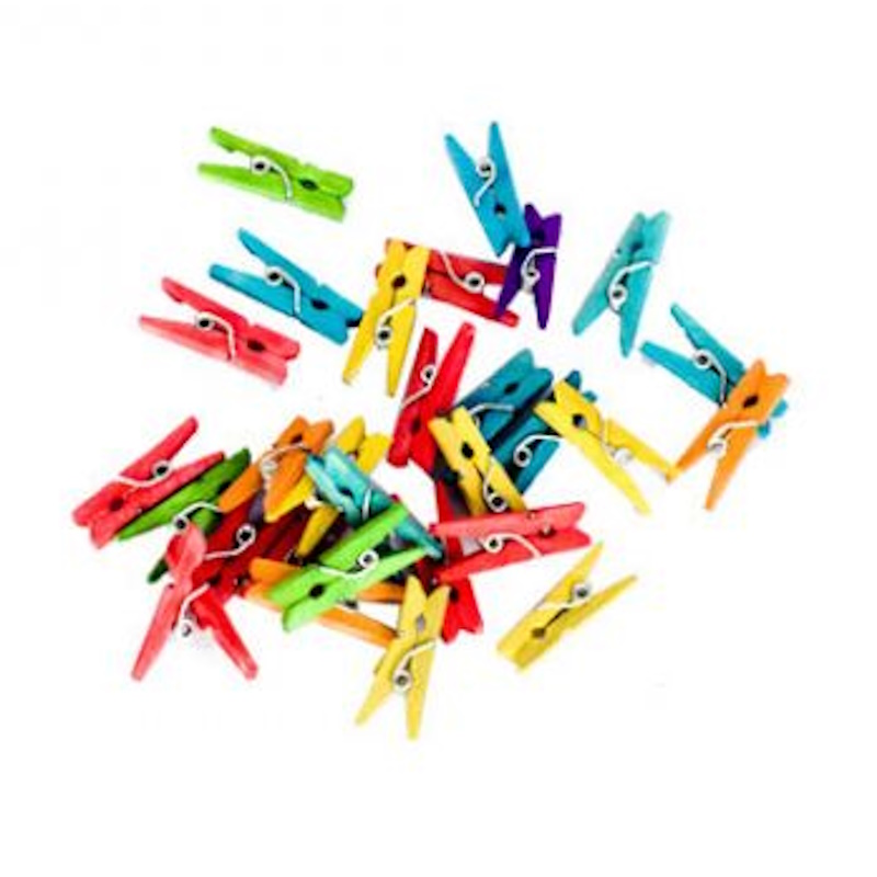 Dala Small Wooden Pegs Coloured 25mm (30)