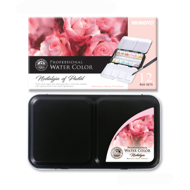 Mungyo Watercolour 1/2 Pan Set Pastels (12)