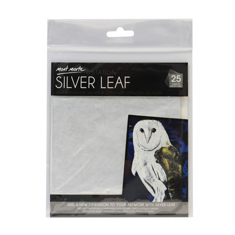 Mont Marte Imitation Silver Leaf (25 sheets)
