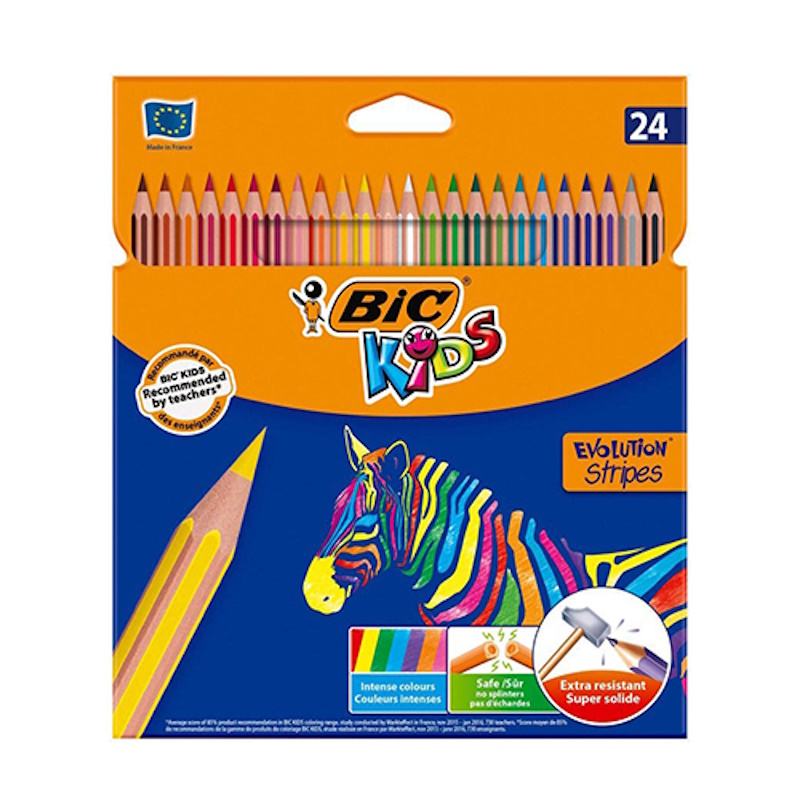 Bic Kids Evolution Stripes Colour Pencils (24)