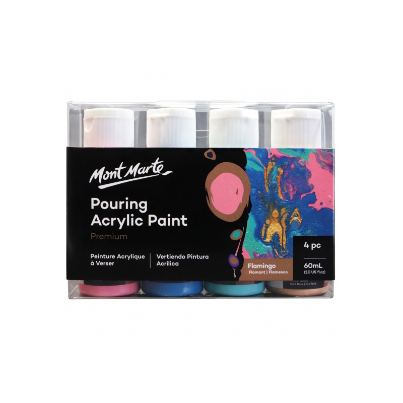 Mont Marte Pouring Acrylic (4 x 60ml) (flamingo)