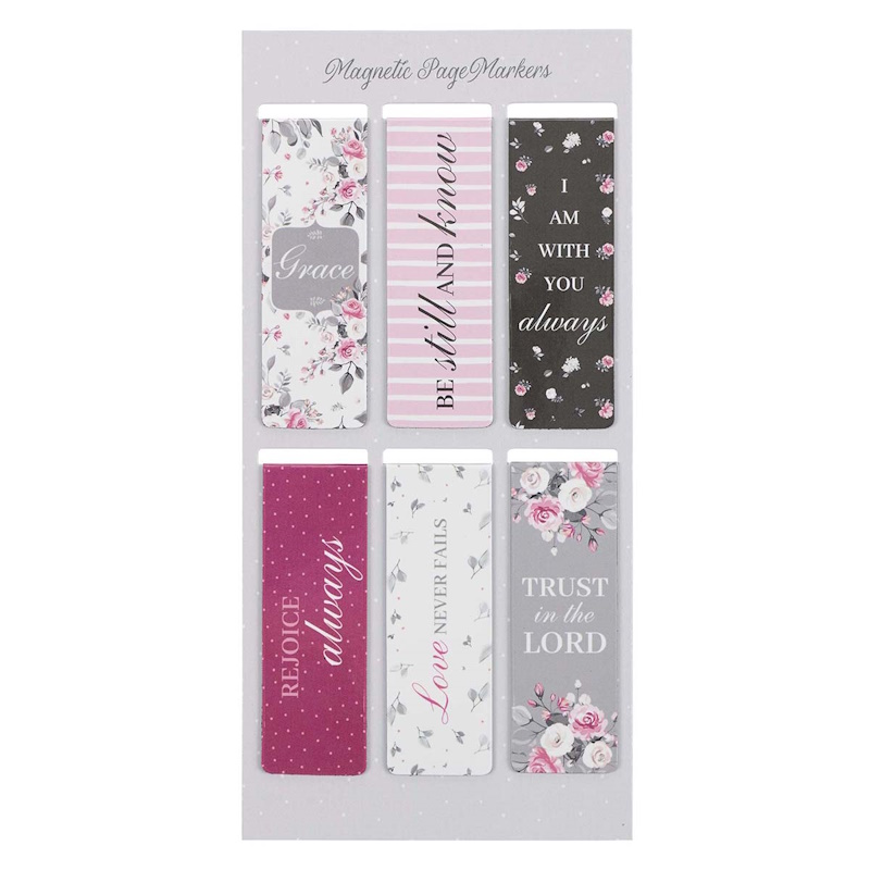 Pink Roses Magnetic Page Marker (6) (MGB065)