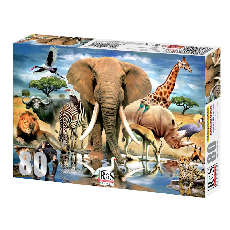 African Oasis Cardboard Puzzle (80 pieces)