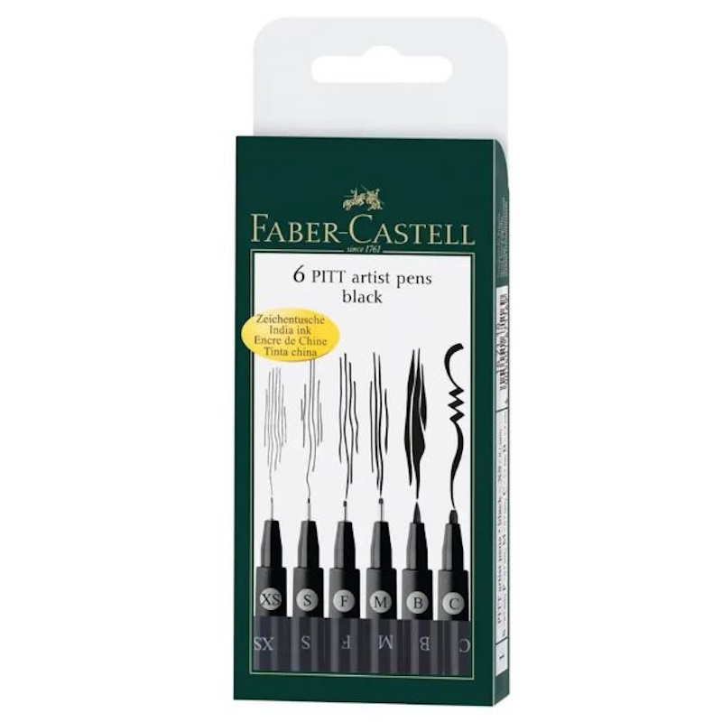 Faber-Castell India Ink Pitt Artist Pen Set (6)