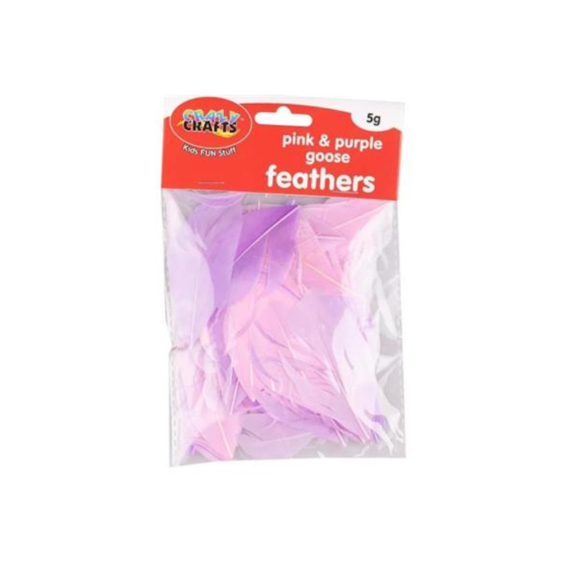 Crazy Craft Goose Feathers (pink & purple)