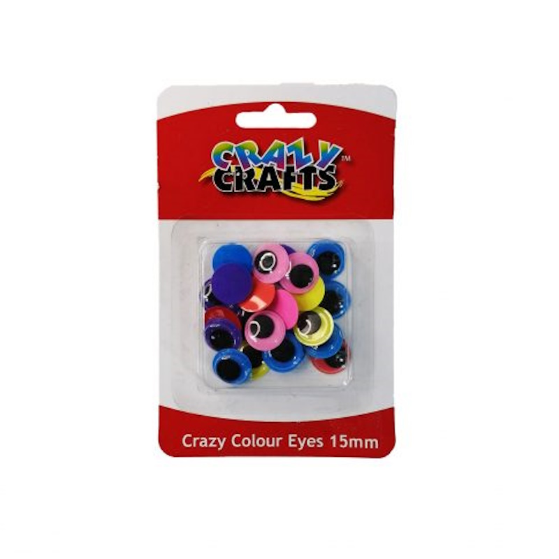 Crazy Craft Googly Eyes Coloured 15mm (22)
