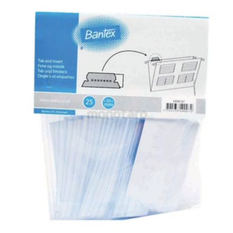Bantex Suspension Files Clear Plastic Tabs and Inserts (25)