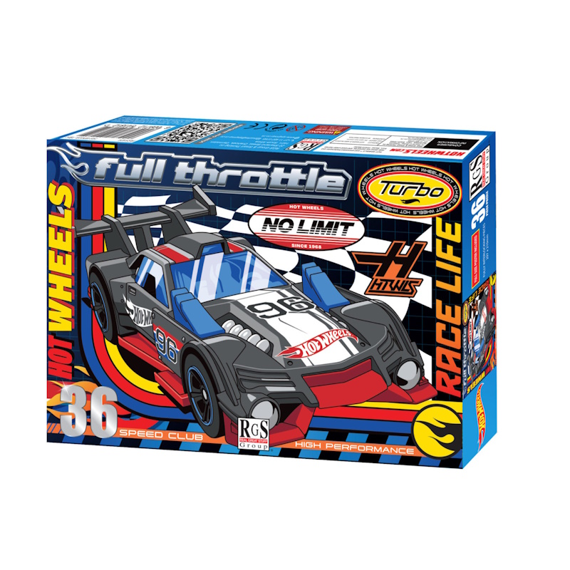 Hot Wheels Full Throttle Cardboard Puzzle (36 pieces)