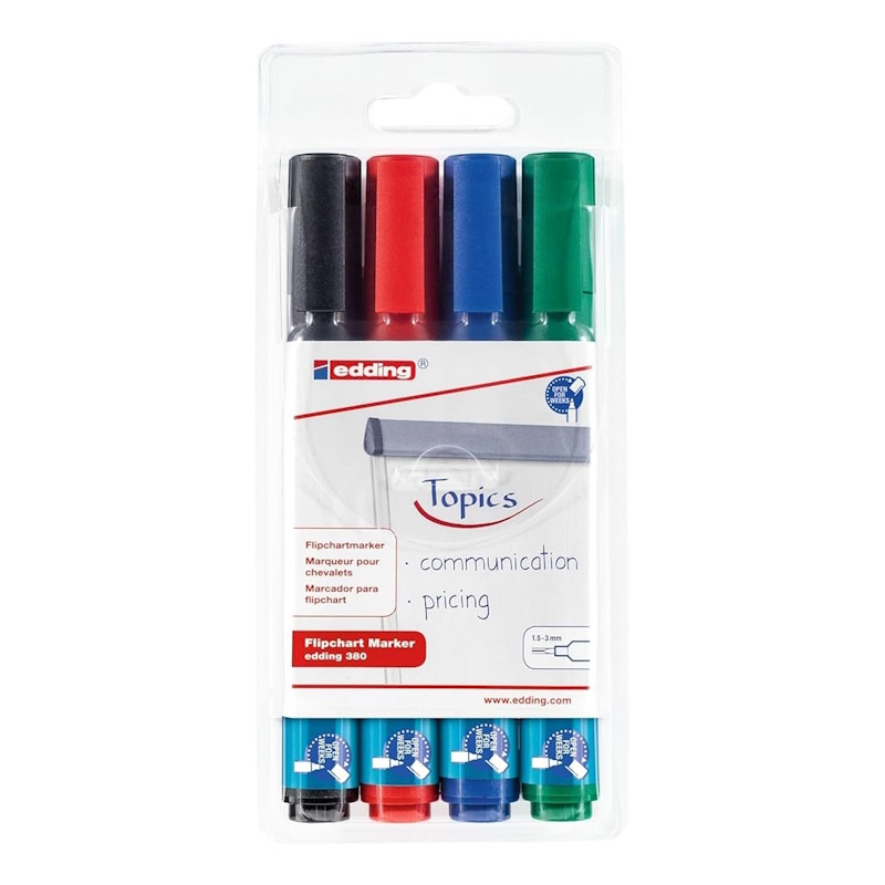 Edding 380 Flipchart Markers (wallet of 4)