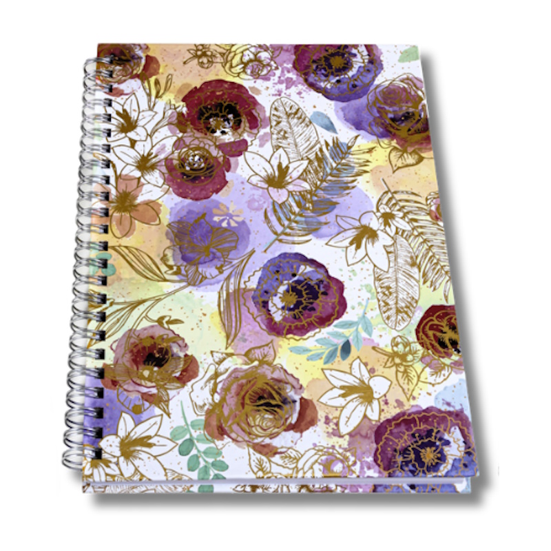 Kenzel Hard Cover Wiro Notebook Poppy Foil A5 (80 sheets) (HCA52302)