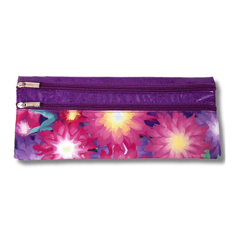 Kenzel Double Pencil Bag 33cm (flowers)