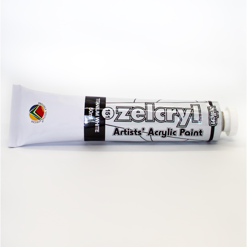 Zellen Zelcryl Acrylic Paint 50ml (titanium white)