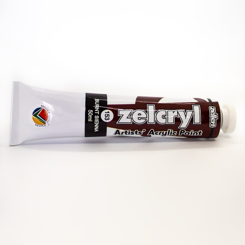 Zellen Zelcryl Acrylic Paint 50ml (burnt sienna)