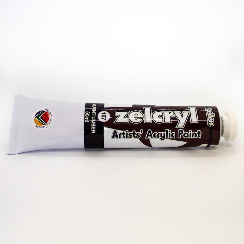 Zellen Zelcryl Acrylic Paint 50ml (burnt umber)