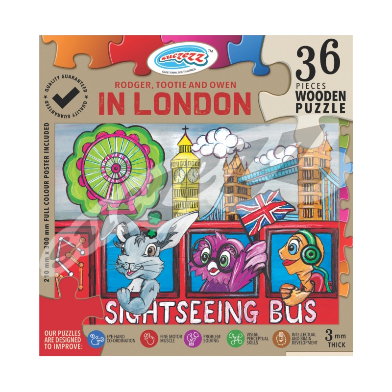 Rodger, Tootie and Owen in London Wooden Puzzle (36 piece)