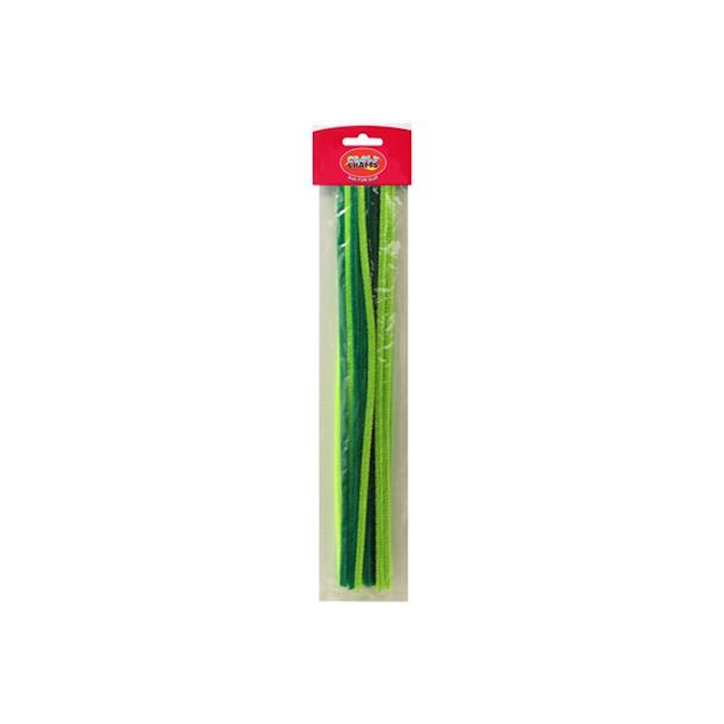 Crazy Craft Chenille Stems Pipe Cleaners (mixed green) (18)