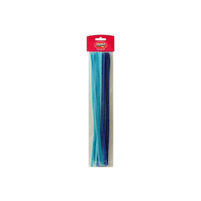 Crazy Craft Chenille Stems Pipe Cleaners (mixed blue) (18)