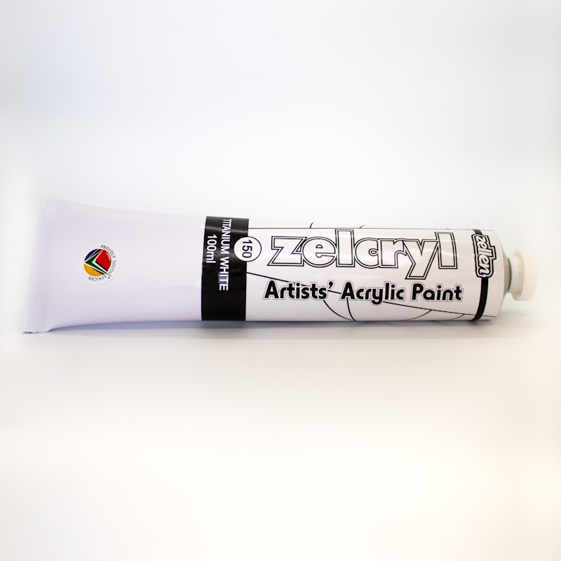 Zellen Zelcryl Acrylic Paint 100ml (titanium white)