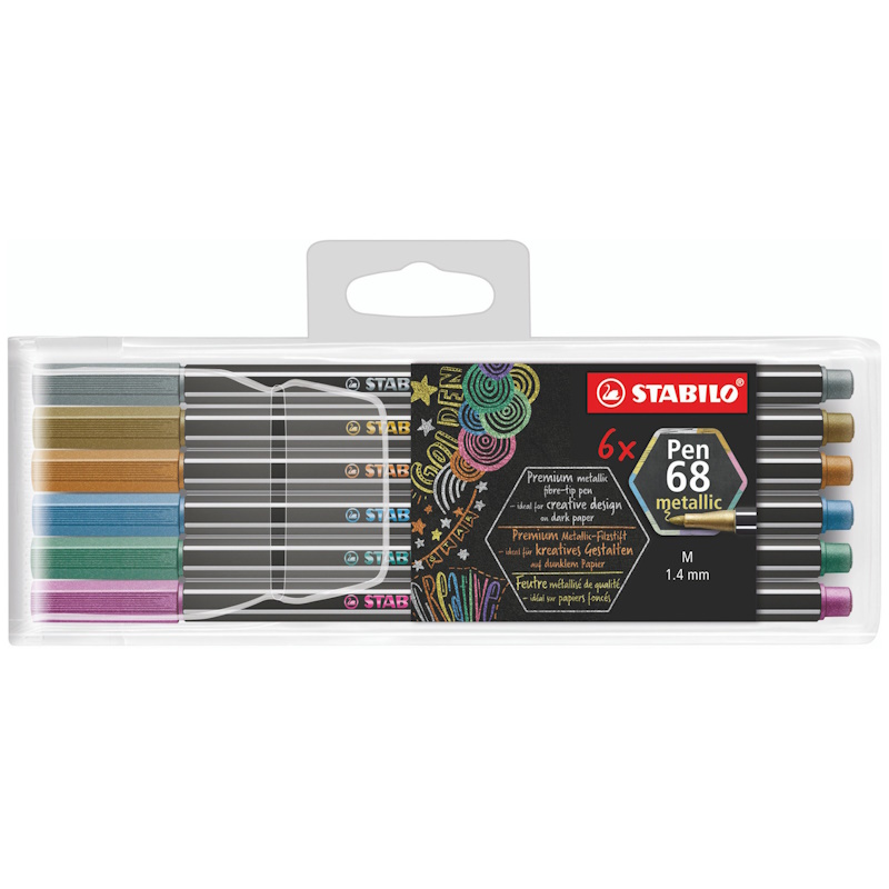 Stabilo Fibre Tip Pen 68 Metallic (6 colours)