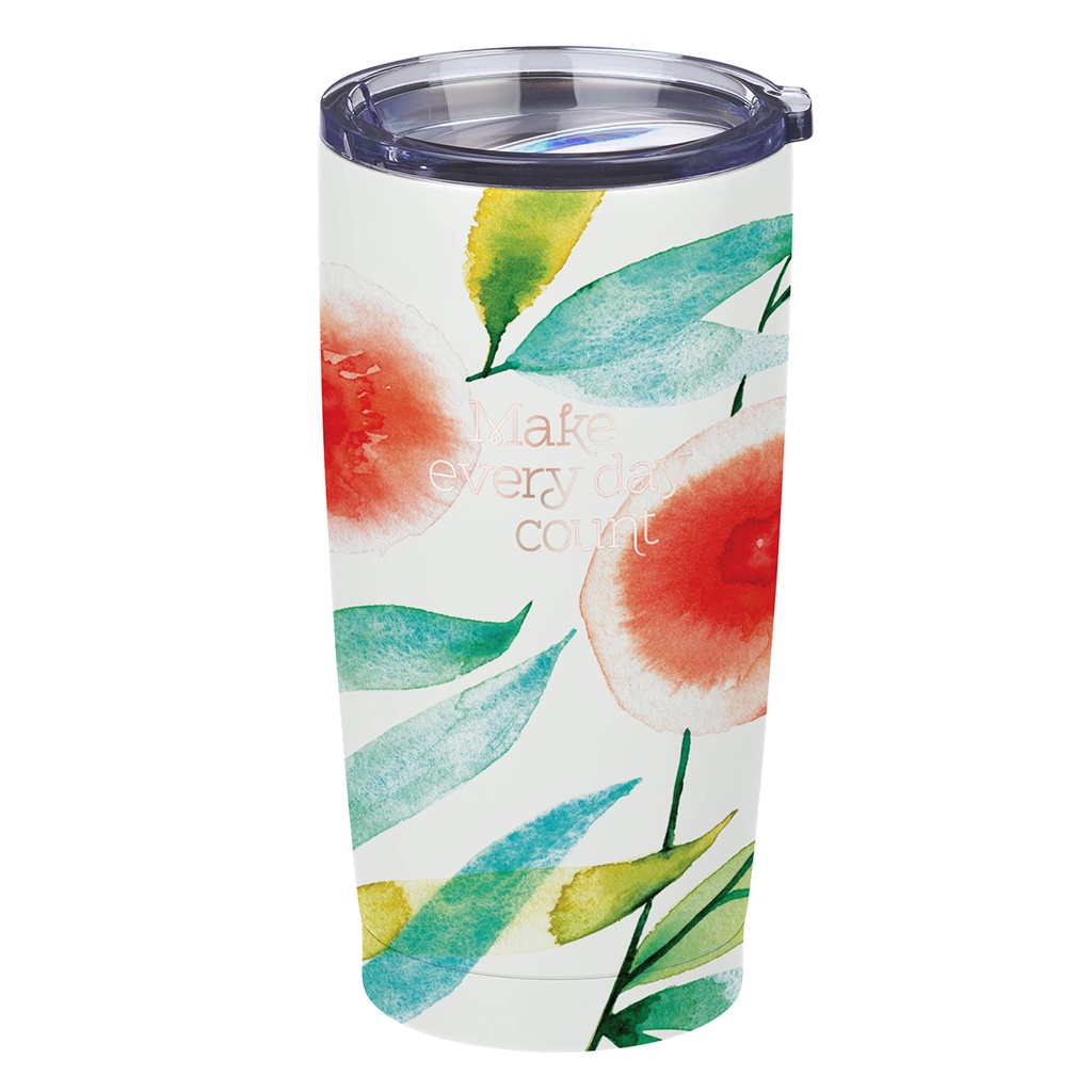 Make Every Day Count Orange Blossoms Stainless Steel Mug (HFSMUG225)