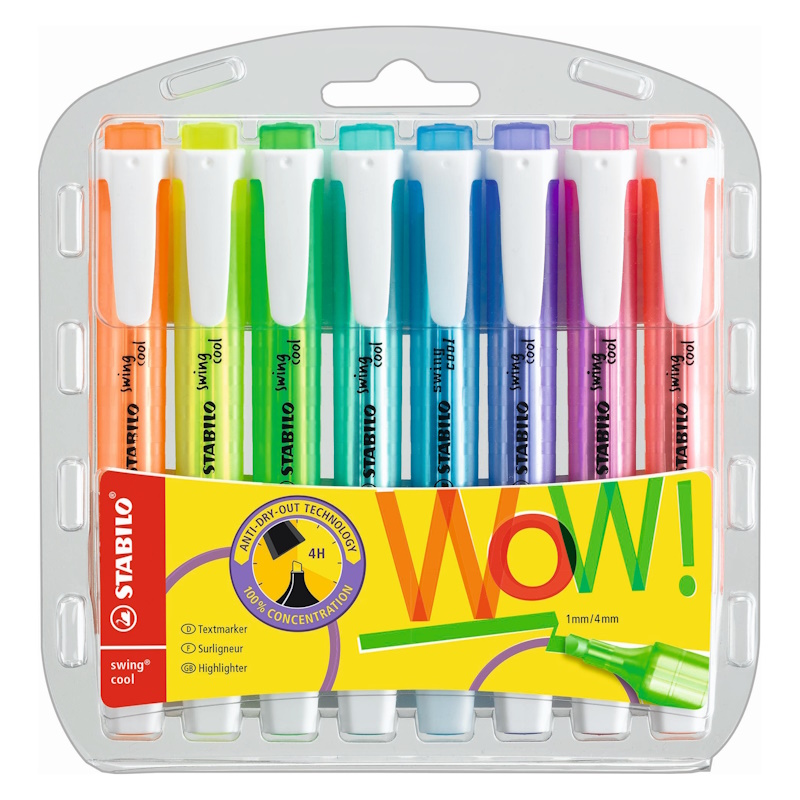 Stabilo Swing Cool Highlighter (bright) (wallet of 8)