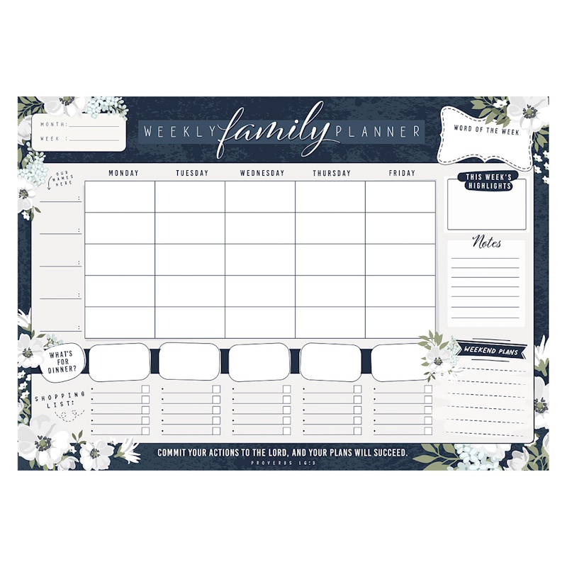 Commit Your Actions Family Weekly Planner A3 (DKP012)