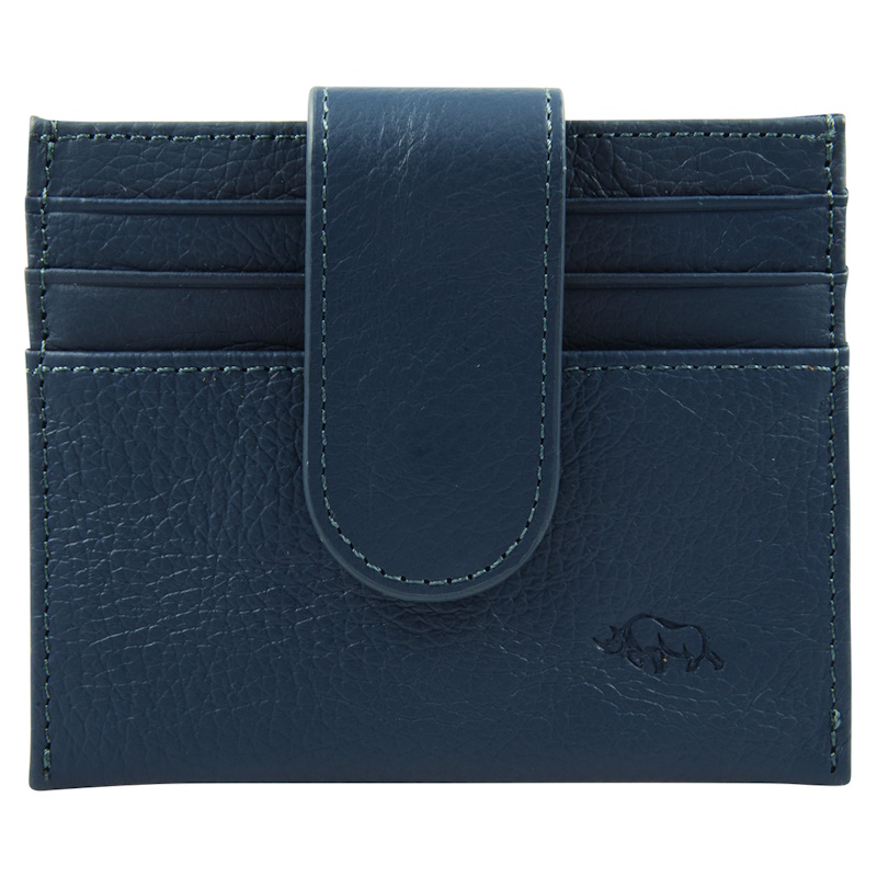 Genuine African Leather Wallet With Clip Closure (WT195) (blue)