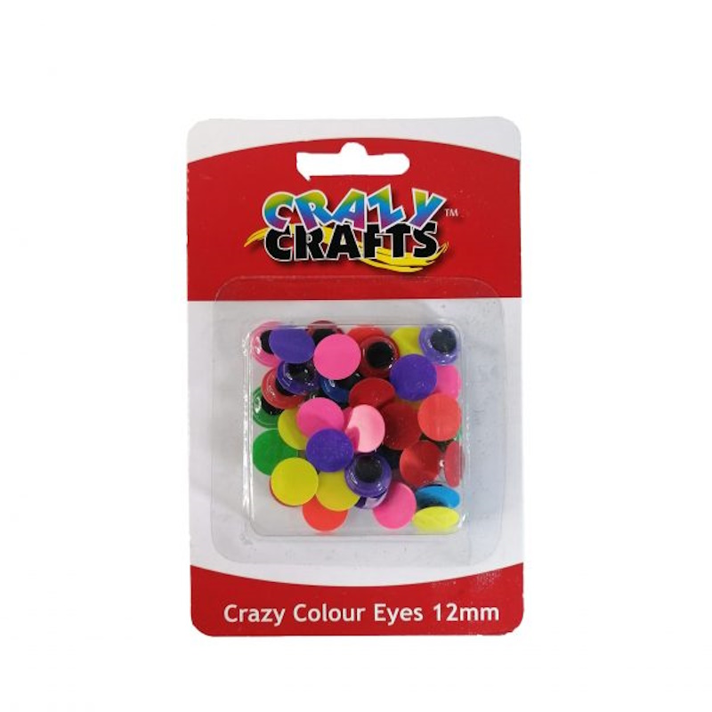 Crazy Craft Googly Eyes Coloured 12mm (40)