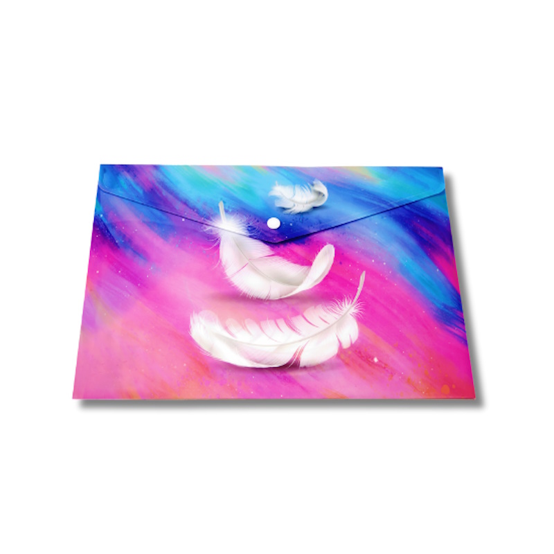 Kenzel Button Envelope A4 (bright feathers)