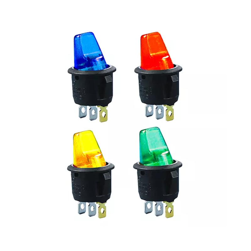 Lamp and Rocker Switch 250V 6A (4 colours)