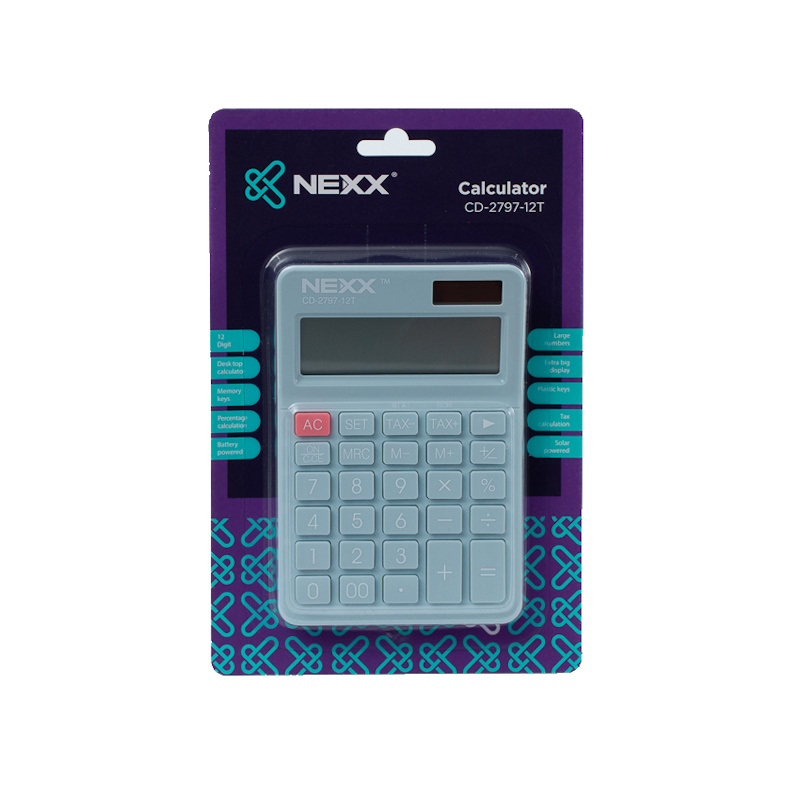 Nexx CD2797 Calculator 12 Digit (pastel blue)