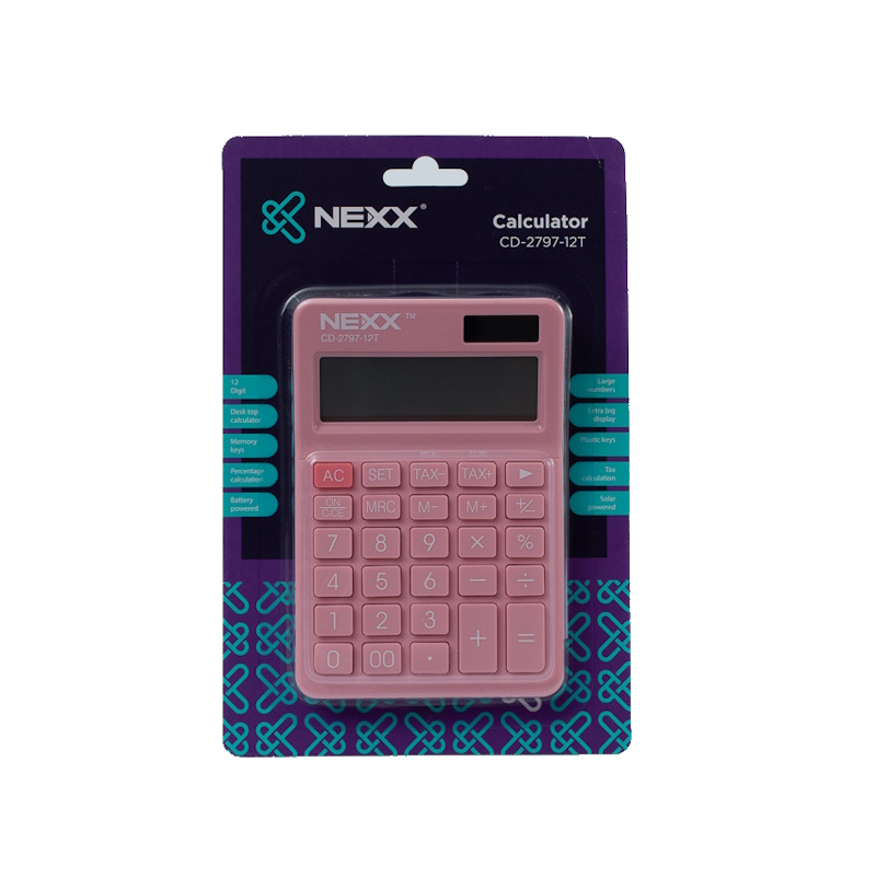Nexx CD2797 Calculator 12 Digit (pastel pink)